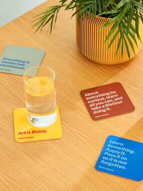 MoMA Artist Recycled Leather Quote Coasters - Set of 4